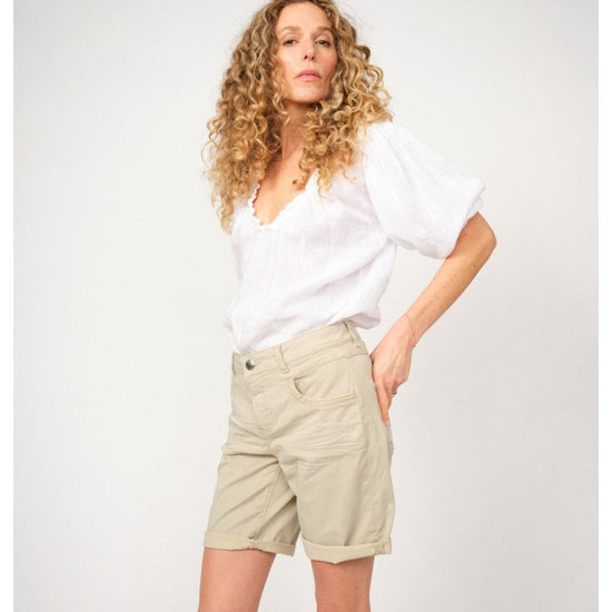 Young Ideas/Henmores - MMNaomi Treasure Denim Shorts - 239 Moss Grey - 25