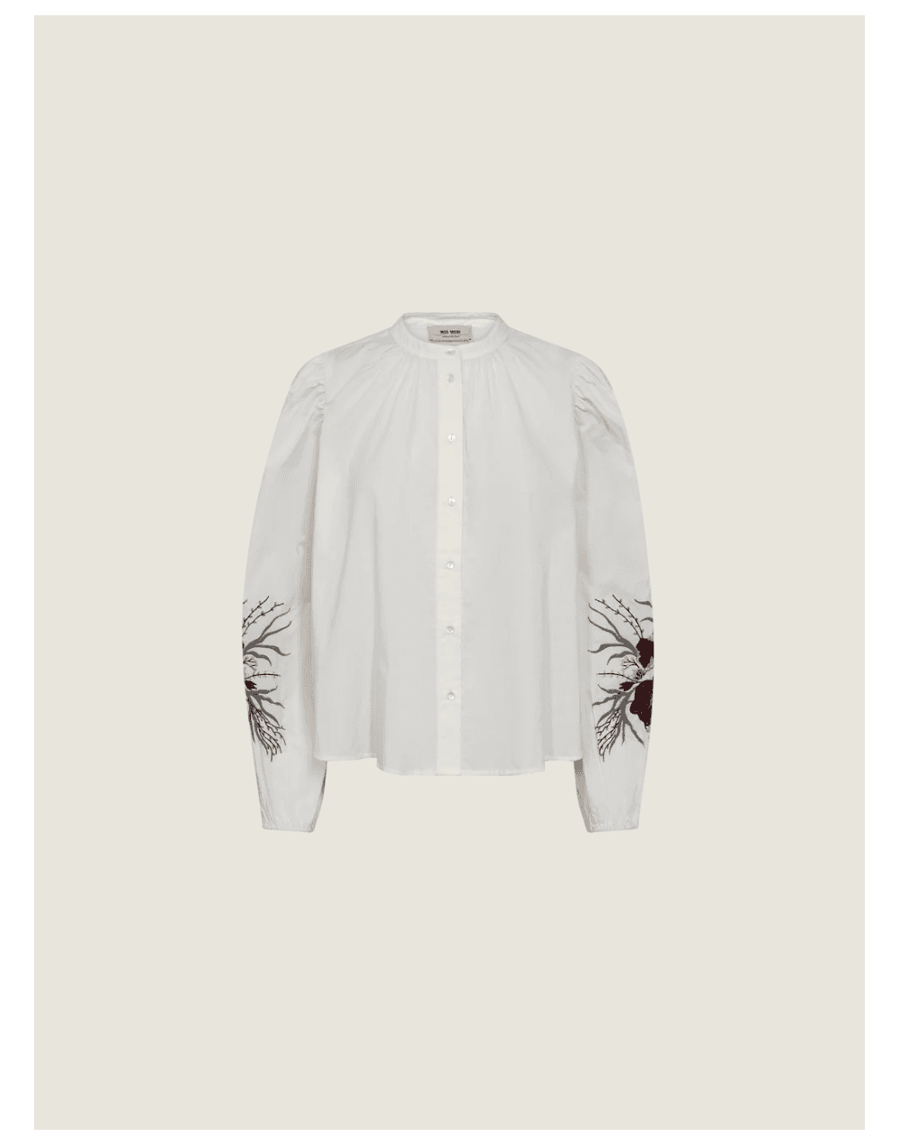 Young Ideas/Henmores - Mysa Popli Sleeve Detail Shirt - 180 Ecru - XS