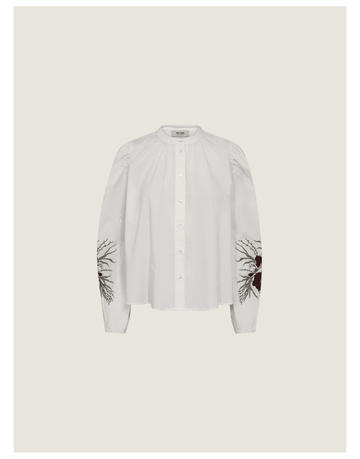 Young Ideas/Henmores - Mysa Popli Sleeve Detail Shirt - 180 Ecru - XS