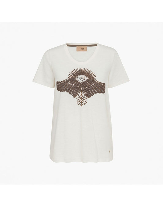 Young Ideas/Henmores - Nadine Wing Graphic T-Shirt - 180 Ecru - XS
