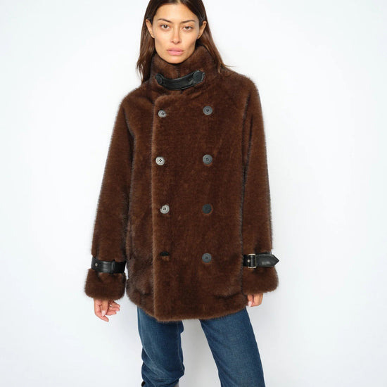 Young Ideas & Henmores -Nanette Faux Fur Jacket -160 Delicioso -XS