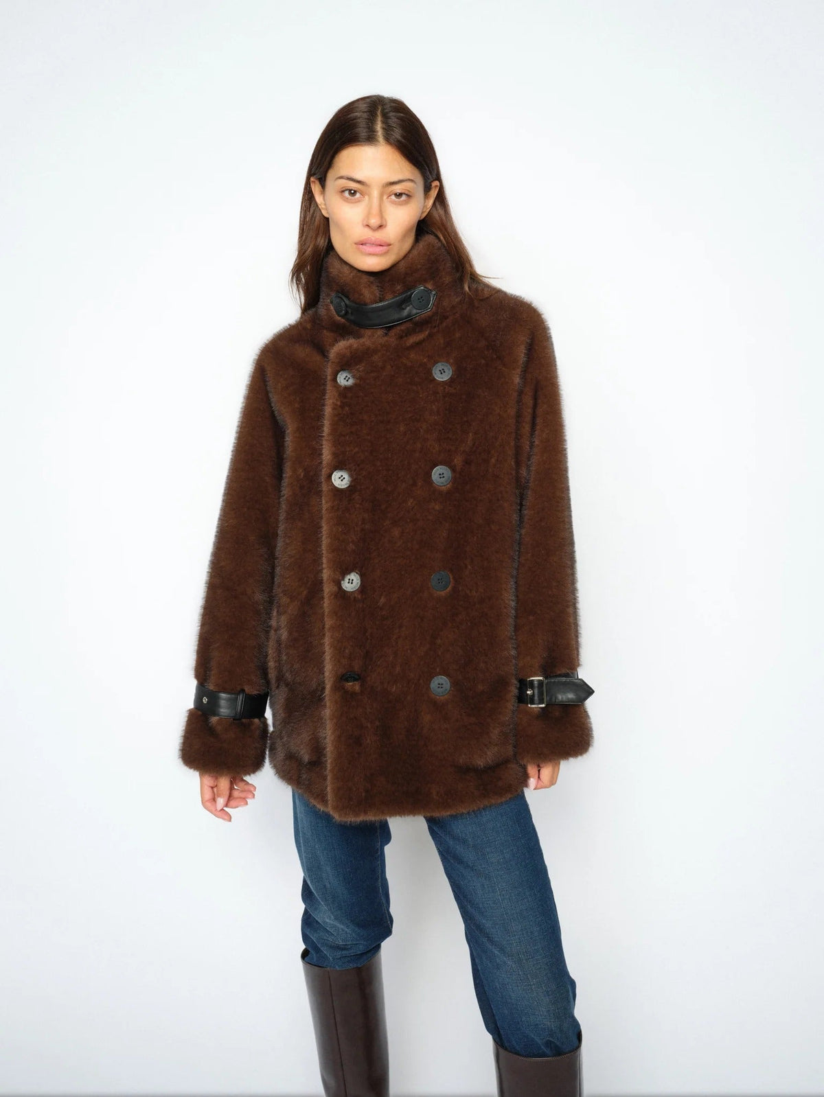 Young Ideas & Henmores -Nanette Faux Fur Jacket -160 Delicioso -XS