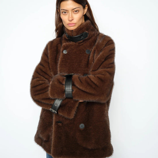 Young Ideas & Henmores -Nanette Faux Fur Jacket -160 Delicioso -XS