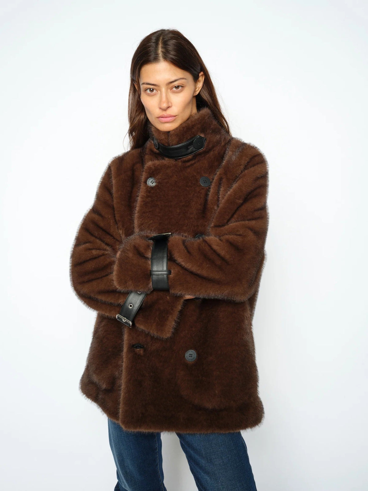 Young Ideas & Henmores -Nanette Faux Fur Jacket -160 Delicioso -XS