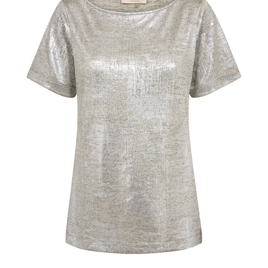 Young Ideas & Henmores -Niva Metallic T-Shirt -911 Silver -L