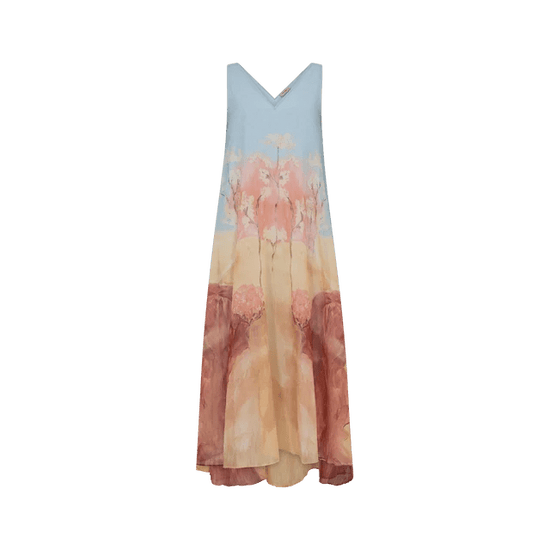 Young Ideas & Henmores -Nylo Landscape Sleeveless Dress -495 Skyway Multi -XS