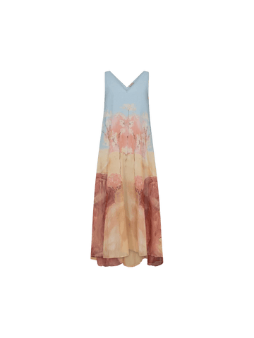 Young Ideas & Henmores -Nylo Landscape Sleeveless Dress -495 Skyway Multi -XS