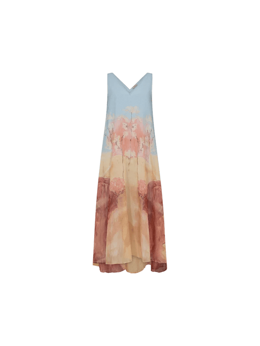 Young Ideas & Henmores -Nylo Landscape Sleeveless Dress -495 Skyway Multi -XS