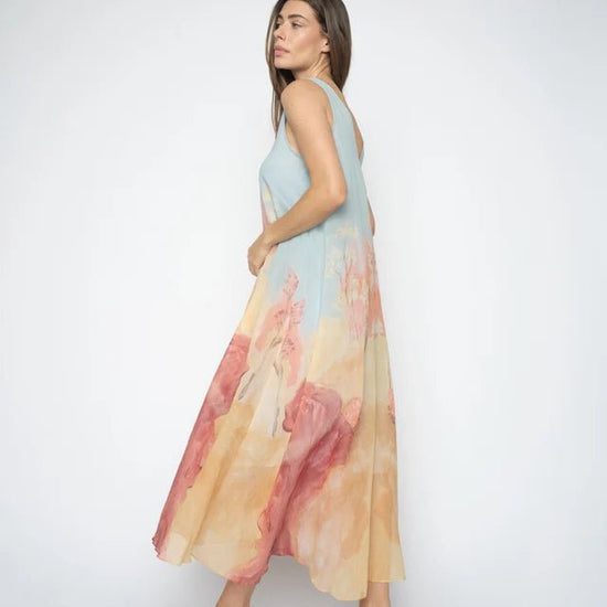 Young Ideas & Henmores -Nylo Landscape Sleeveless Dress -495 Skyway Multi -XS