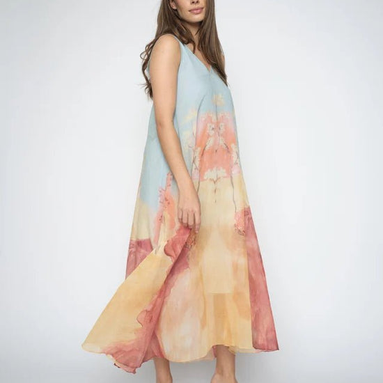 Young Ideas & Henmores -Nylo Landscape Sleeveless Dress -495 Skyway Multi -XS