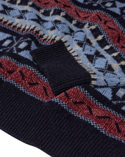 Young Ideas & Henmores -Patterson Jacquard Knit -469 Navy -M