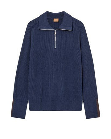 Young Ideas & Henmores -Porter Ribbed Quarter Zip Knit -469 Navy -M