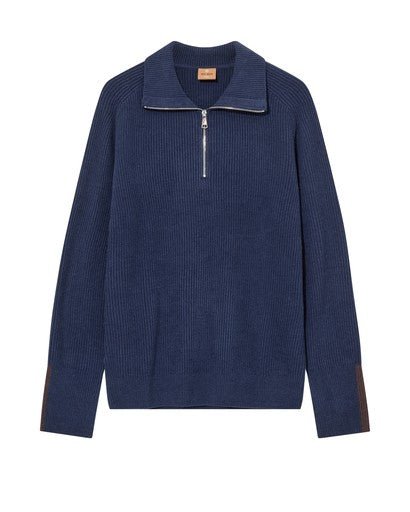 Young Ideas & Henmores -Porter Ribbed Quarter Zip Knit -469 Navy -M