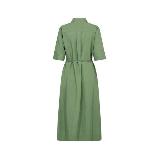 Young Ideas/Henmores - Rayas Alexis Button Down Dress - 846 Turf Green - XS