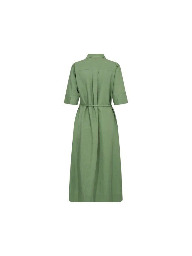Young Ideas/Henmores - Rayas Alexis Button Down Dress - 846 Turf Green - XS