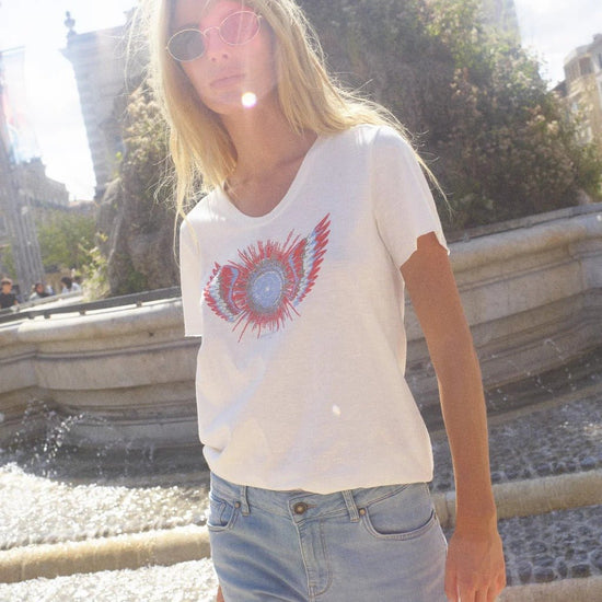 Young Ideas & Henmores - Romi Gethi Glam T-Shirt - 180 Ecru - XS