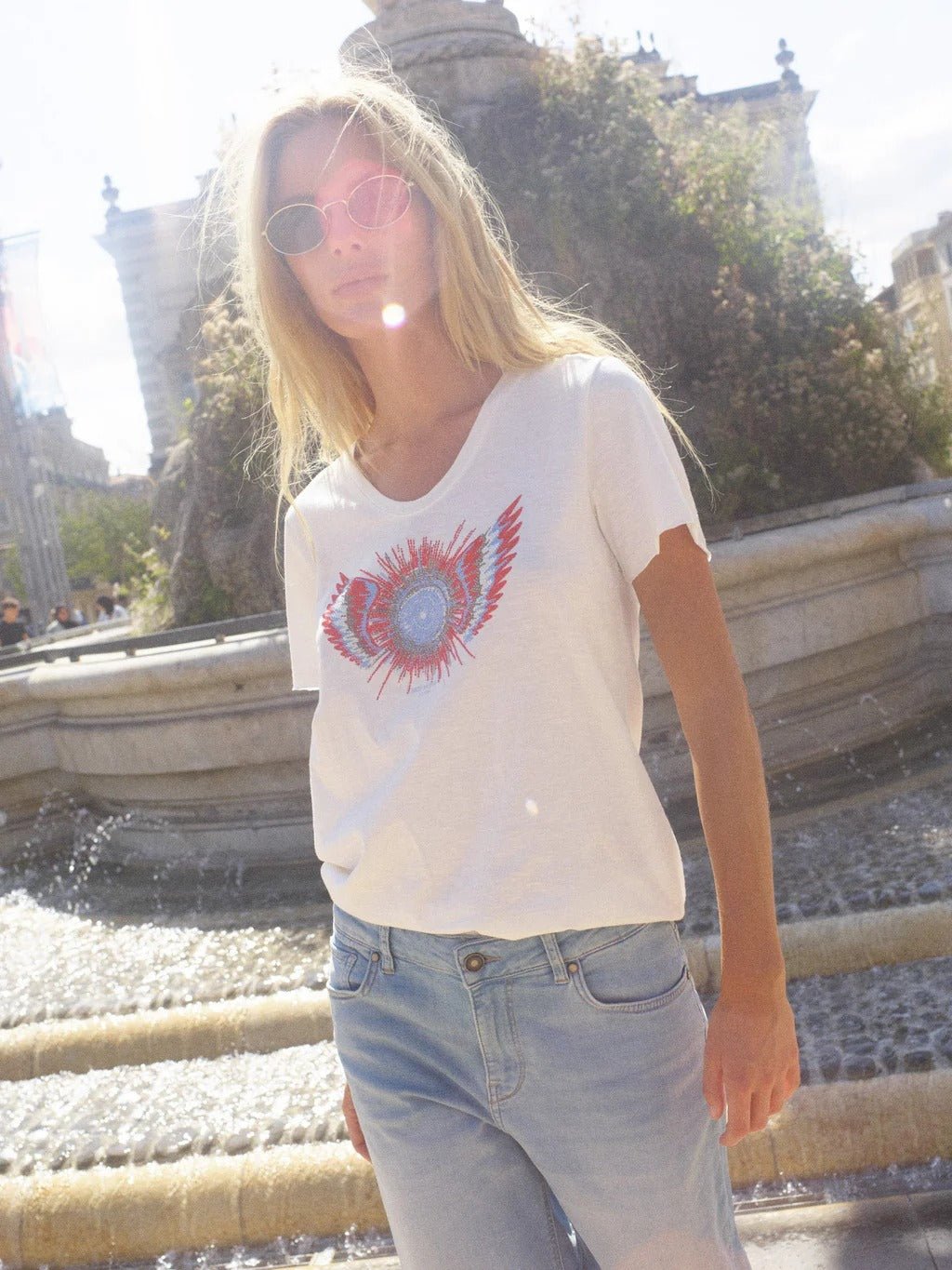 Young Ideas & Henmores - Romi Gethi Glam T-Shirt - 180 Ecru - XS