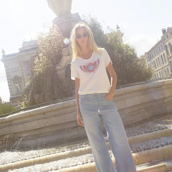 Young Ideas & Henmores - Romi Gethi Glam T-Shirt - 180 Ecru - XS