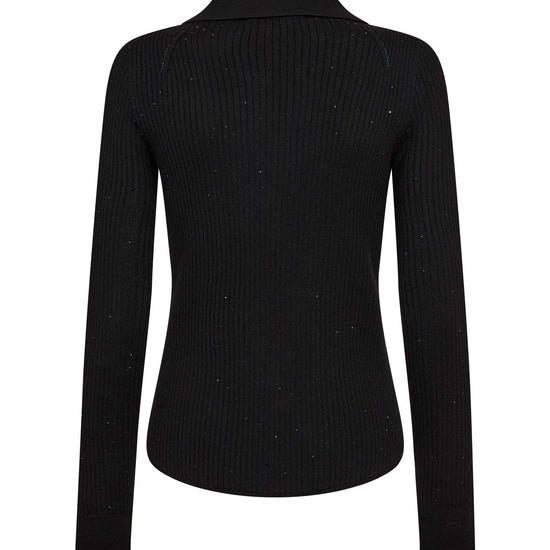 Young Ideas & Henmores -Ronika Wool Knit Polo -801 Black -L