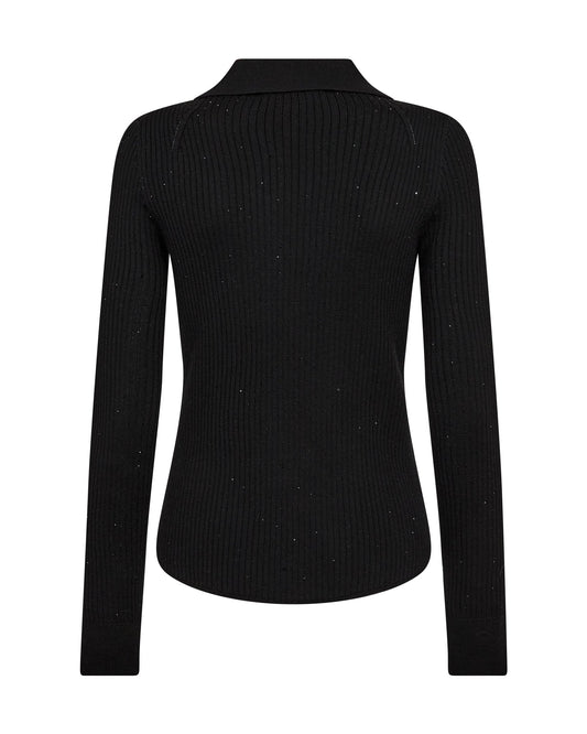 Young Ideas & Henmores -Ronika Wool Knit Polo -801 Black -L