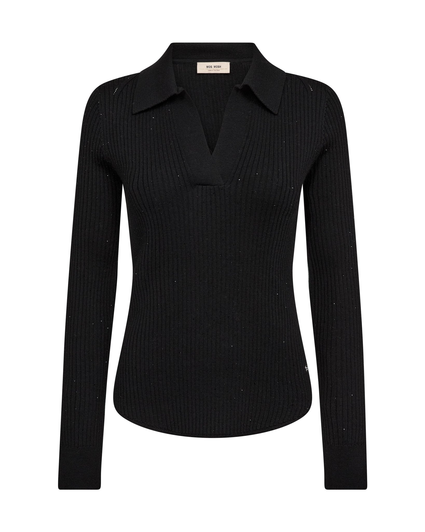 Young Ideas & Henmores -Ronika Wool Knit Polo -801 Black -L
