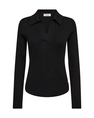 Young Ideas & Henmores -Ronika Wool Knit Polo -801 Black -L