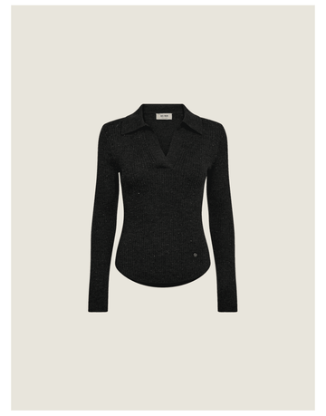 Young Ideas/Henmores - Ronika Wool Knitted Polo - 819 Phantom - XS