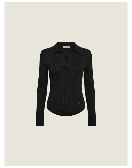 Young Ideas/Henmores - Ronika Wool Knitted Polo - 819 Phantom - XS