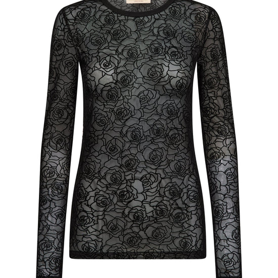 Young Ideas & Henmores -Rose Mesh Blouse -801 Black -L