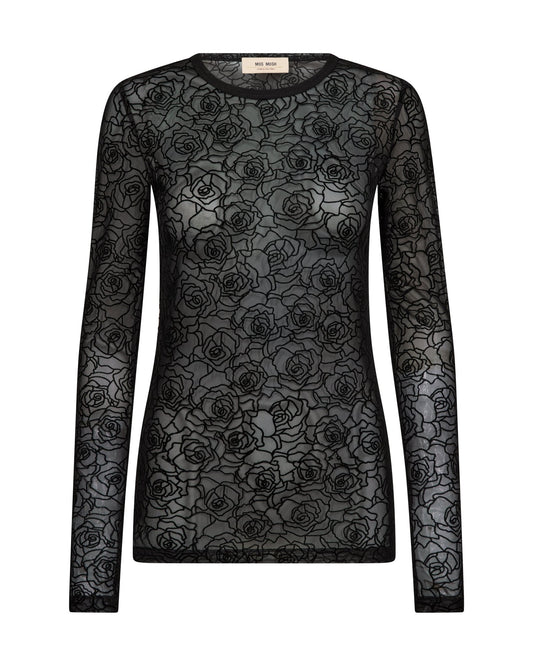 Young Ideas & Henmores -Rose Mesh Blouse -801 Black -L