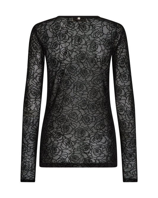 Young Ideas & Henmores -Rose Mesh Blouse -801 Black -L