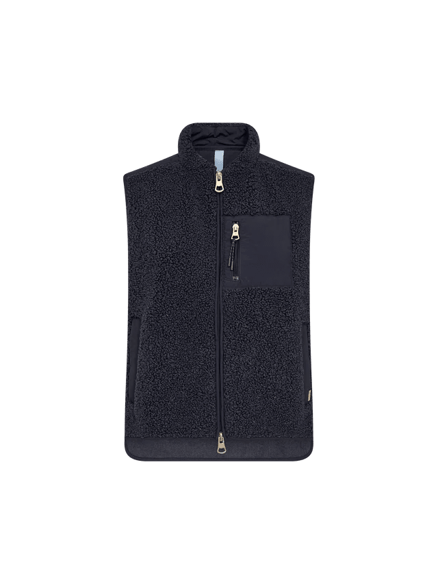 Young Ideas & Henmores -Rowe Eli Teddy Gilet -468 Salute Navy -XS