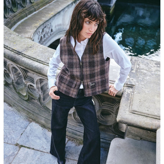 Young Ideas/Henmores - Runa Chez Check Zip Up Vest - 844 Bracken - 8