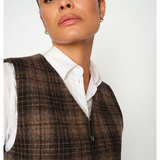 Young Ideas/Henmores - Runa Chez Check Zip Up Vest - 844 Bracken - 8