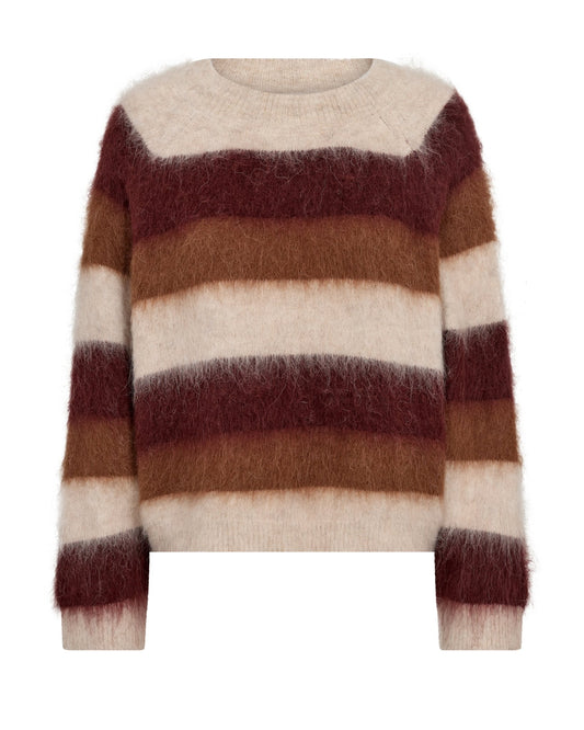 Young Ideas & Henmores -Suvi Stripe Knit -328 Russet Brown -M