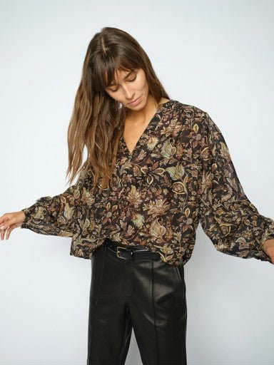 Young Ideas & Henmores -Tenca Fleura Blouse -565 Rosin Moss -XS
