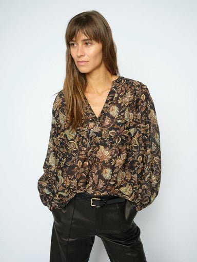 Young Ideas & Henmores -Tenca Fleura Blouse -565 Rosin Moss -XS