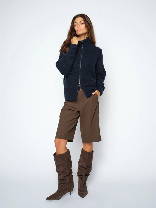 Young Ideas & Henmores -Thora Full Zip Knit Cardigan -468 Salute Navy -XS