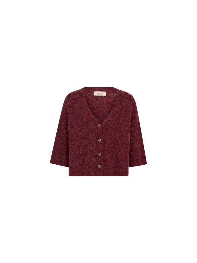 Young Ideas & Henmores -Thora Lizet Short Knit Cardigan -273 Cabernet -XS