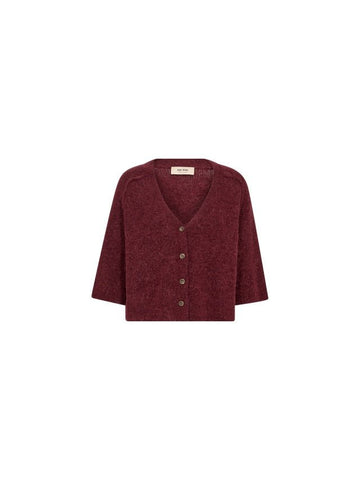 Young Ideas & Henmores -Thora Lizet Short Knit Cardigan -273 Cabernet -XS
