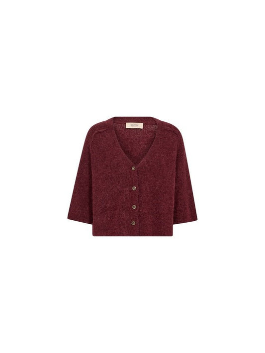 Young Ideas & Henmores -Thora Lizet Short Knit Cardigan -273 Cabernet -XS