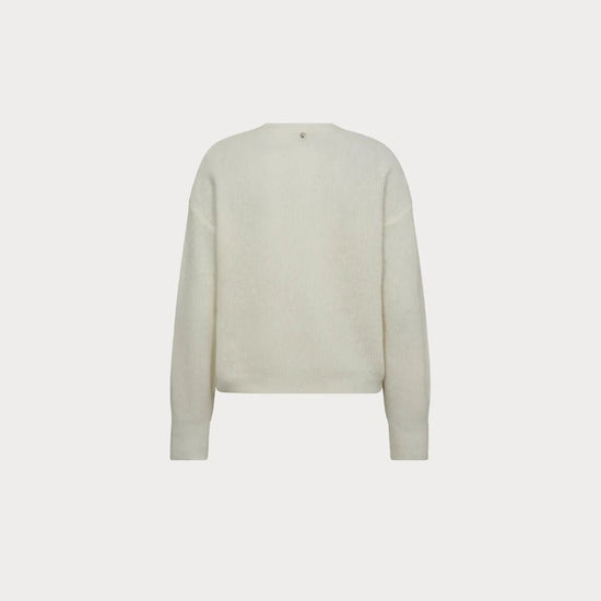 Young Ideas & Henmores -Thora V Neck Knit Cardigan -180 Ecru -XS
