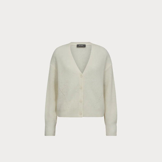Young Ideas & Henmores -Thora V Neck Knit Cardigan -180 Ecru -XS