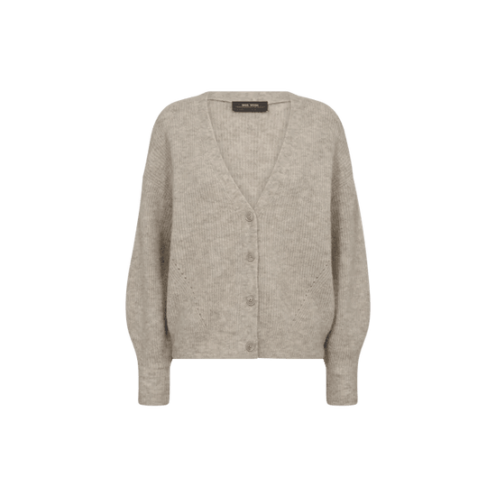 Young Ideas & Henmores -Thora V Neck Knit Cardigan -174 Feather Grey -XS