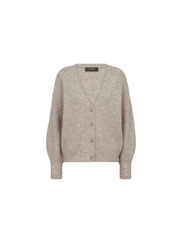 Young Ideas & Henmores -Thora V Neck Knit Cardigan -174 Feather Grey -XS