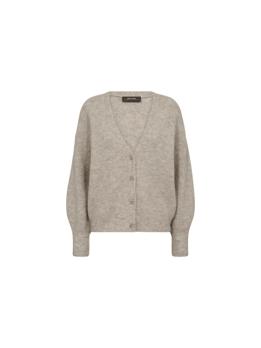 Young Ideas & Henmores -Thora V Neck Knit Cardigan -174 Feather Grey -XS