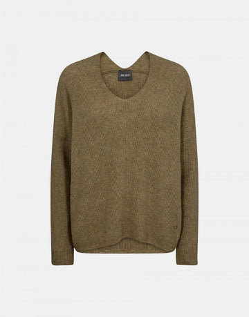 Young Ideas/Henmores - Thora V Neck Knitted Jumper - 245 Eventide Blue - XS