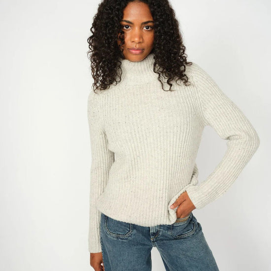 Young Ideas/Henmores - Thyra Highneck Jumper - 876 Light Grey Melange - XS