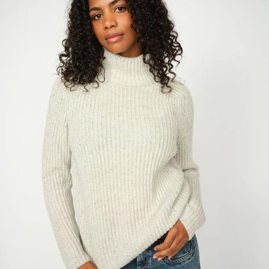 Young Ideas/Henmores - Thyra Highneck Jumper - 876 Light Grey Melange - XS
