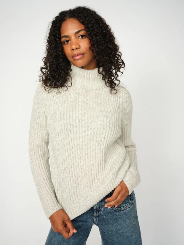 Young Ideas/Henmores - Thyra Highneck Jumper - 876 Light Grey Melange - XS